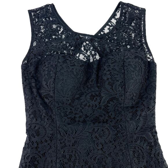 Betsy & Adam's Mermaid Gown Godet Hem Textured Floral Lace Open Back Formal 2 - Picture 3 of 16